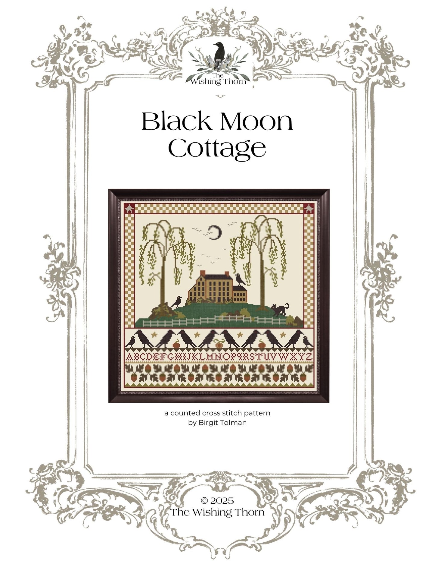Black Moon Cottage Sampler – Cross Stitch Pattern Paper Chart