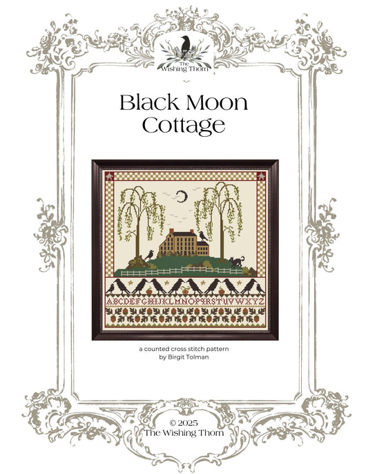 Black Moon Cottage Sampler – Cross Stitch Pattern Paper Chart