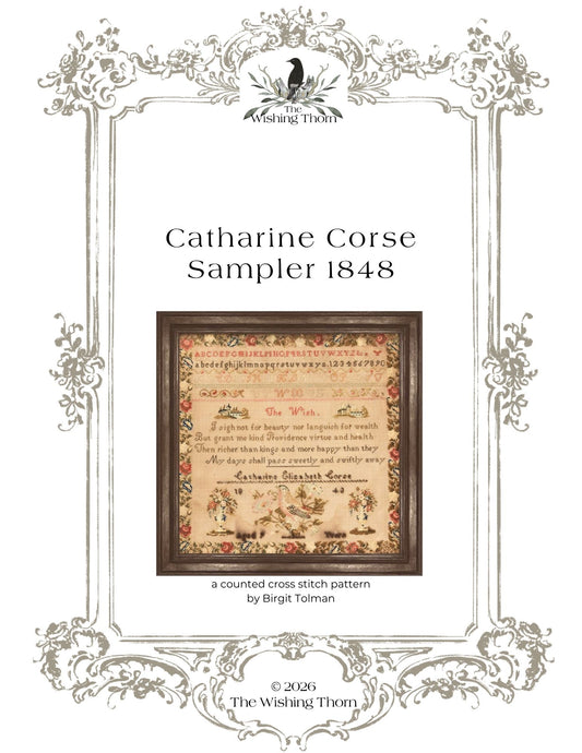 Catharine Elizabeth Corse Sampler 1848 Printed Pattern