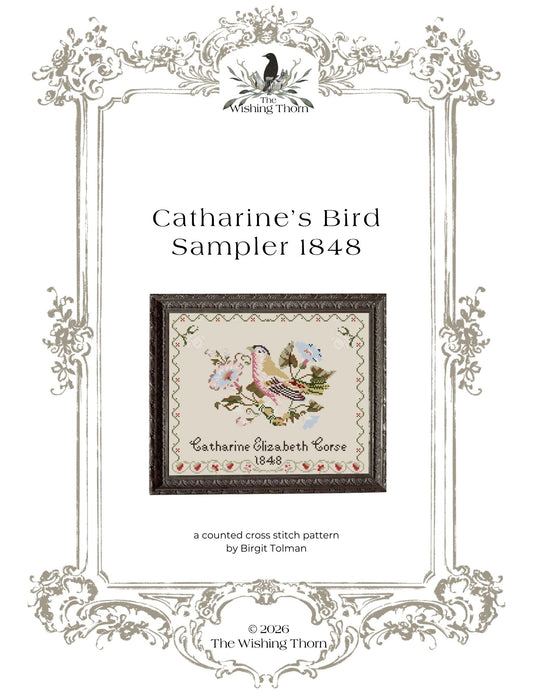 Catharine's Bird 1848 Cross Stitch Printed Pattern