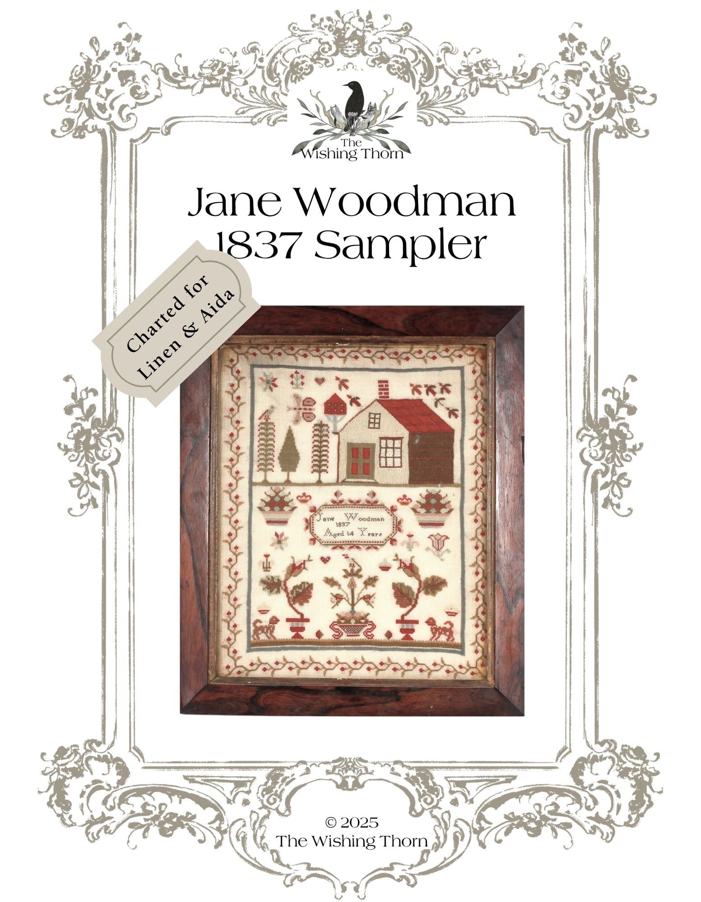 Jane Woodman Sampler 1837 Paper Chart
