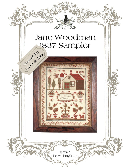Jane Woodman Sampler 1837 Paper Chart
