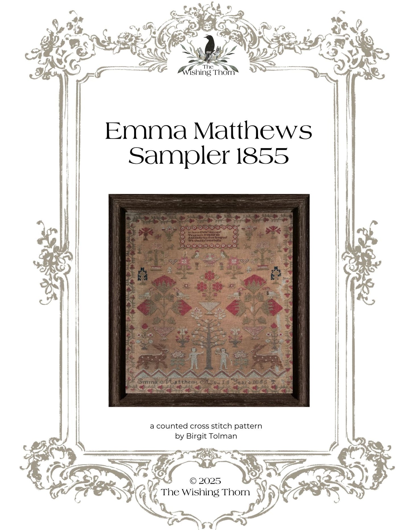 Emma Matthews 1855 Sampler 📦 PHYSICAL PAPER CHART