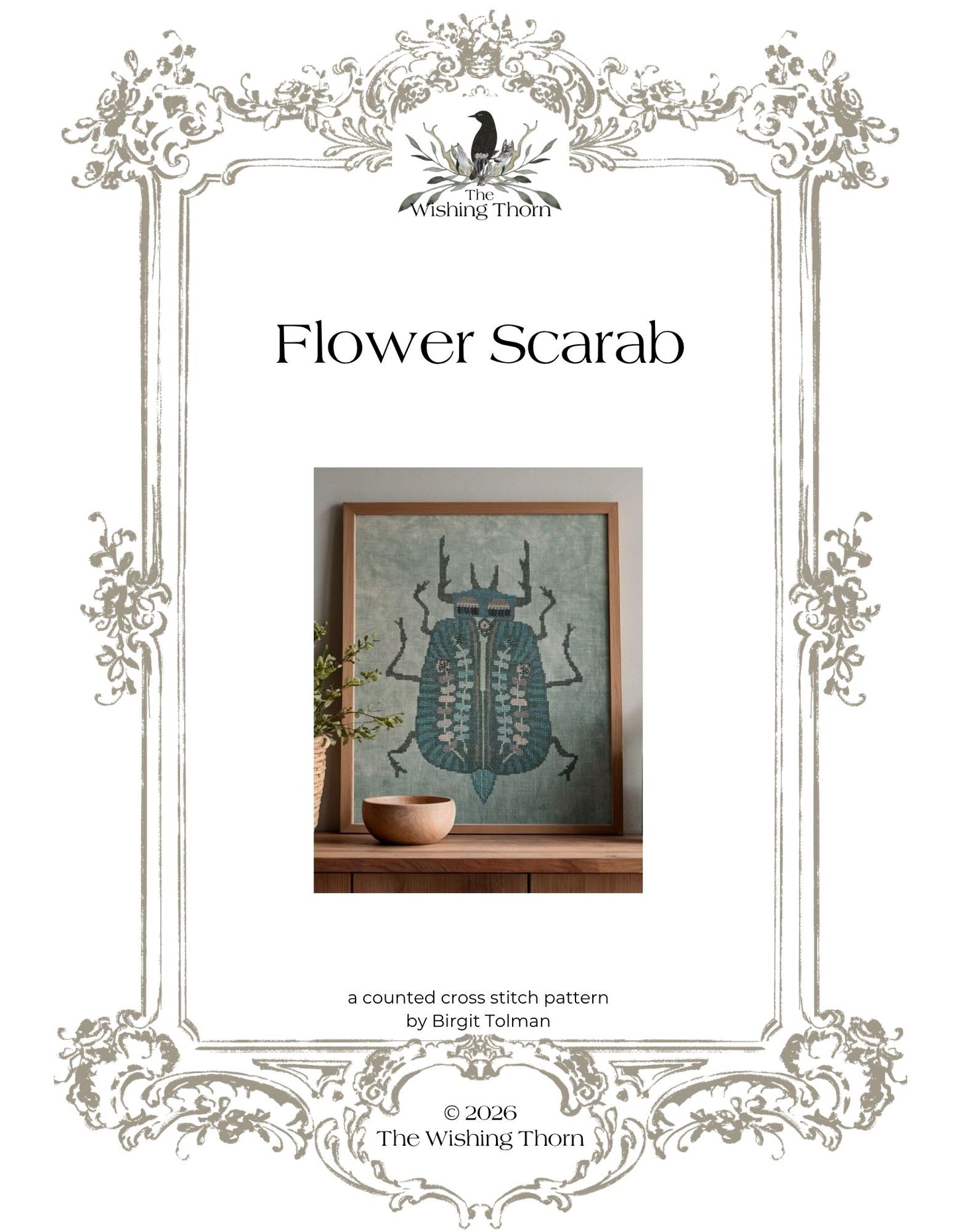 Flower Scarab Paper Chart