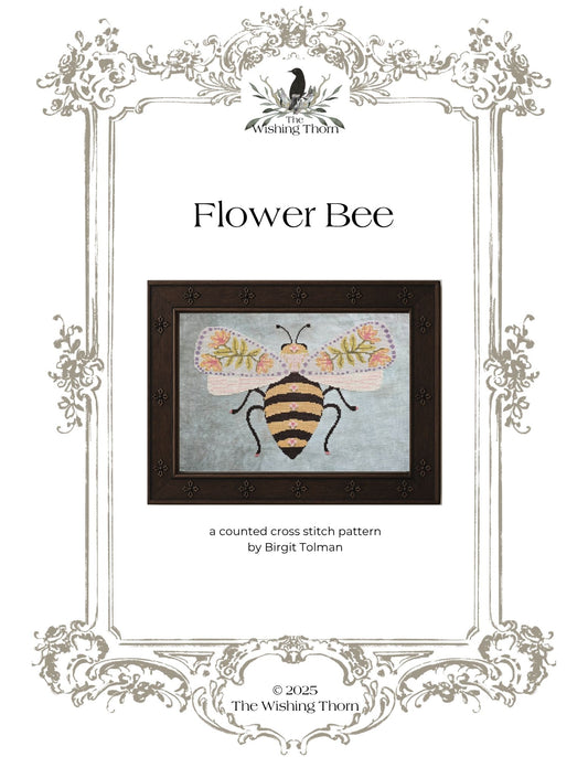 Flower Bee Cross Stitch Pattern Paper Chart