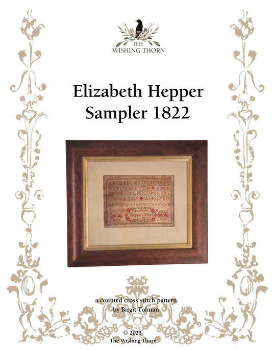 Elizabeth Hepper Sampler 1822 Pattern