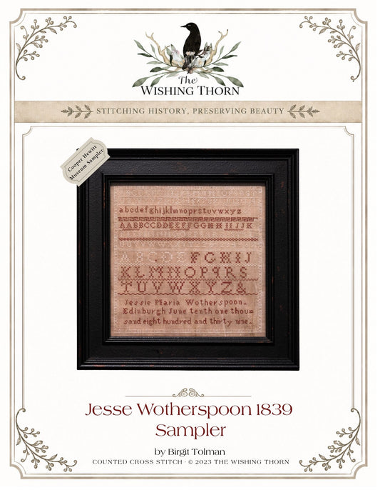 Jessie Maria Wotherspoon 1839 Sampler Paper Chart