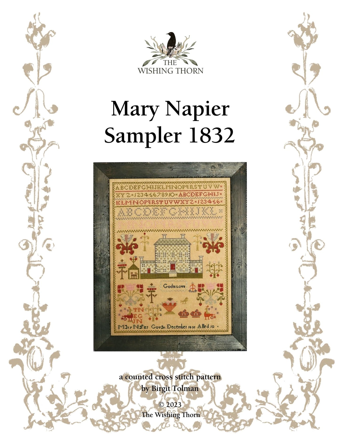 Mary Napier 1832 Sampler Pattern Paper Chart