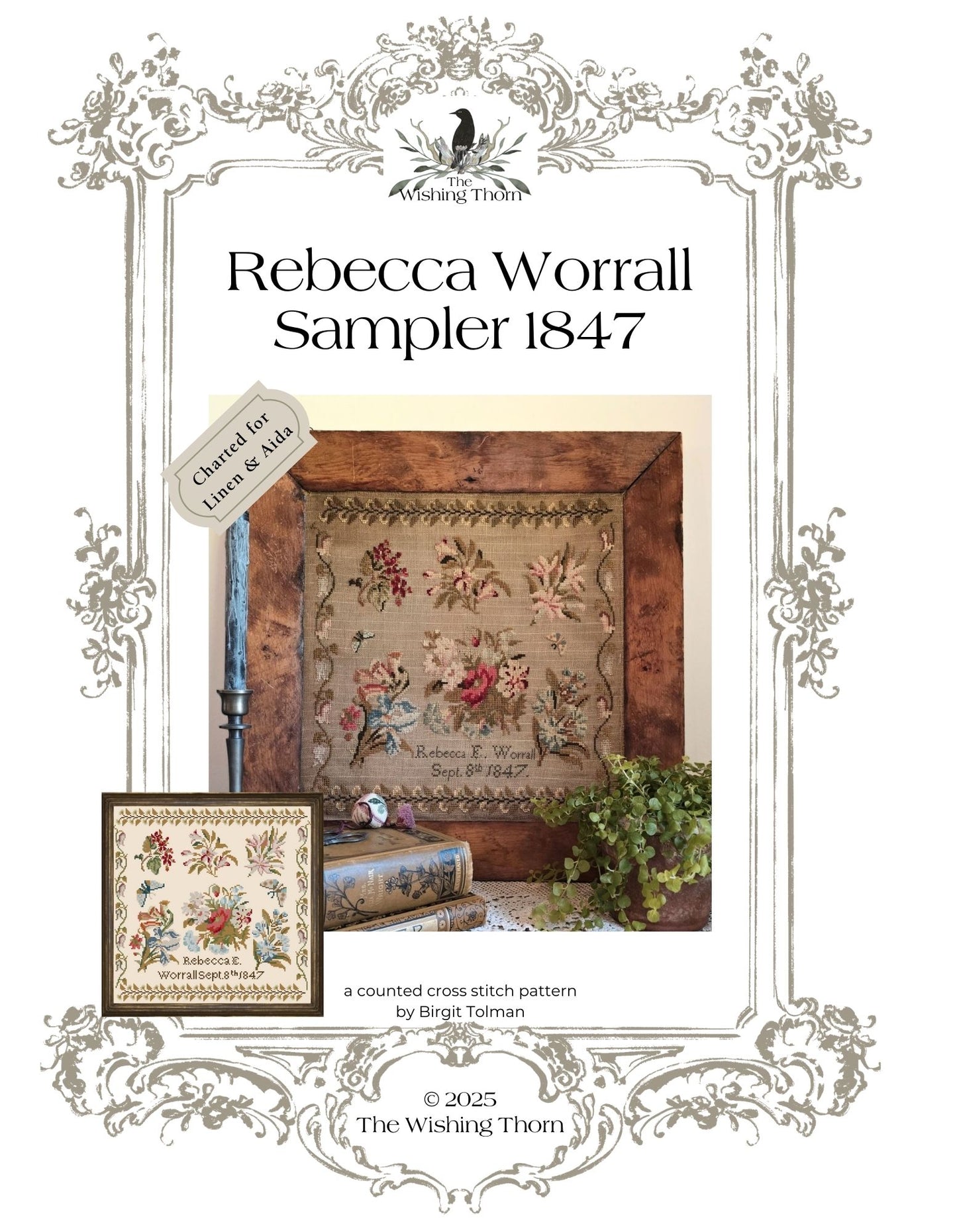 Rebecca Worrall 1847 Sampler Cross Stitch Pattern