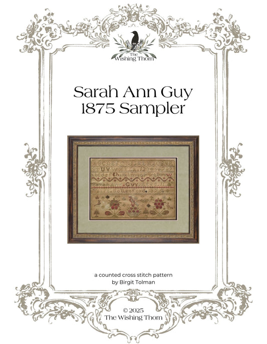 Sarah Guy 1875 Sampler – Cross Stitch Pattern (Miniature Reproduction)