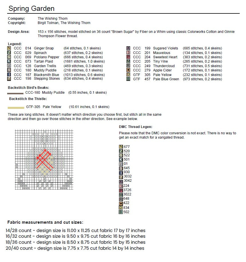 Spring Garden – PDF Cross Stitch Chart