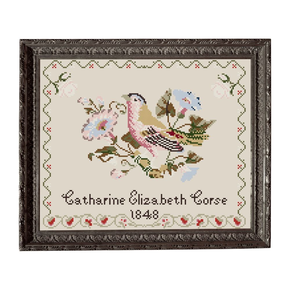 Catharine's Bird 1848 Cross Stitch Pattern – PDF Download