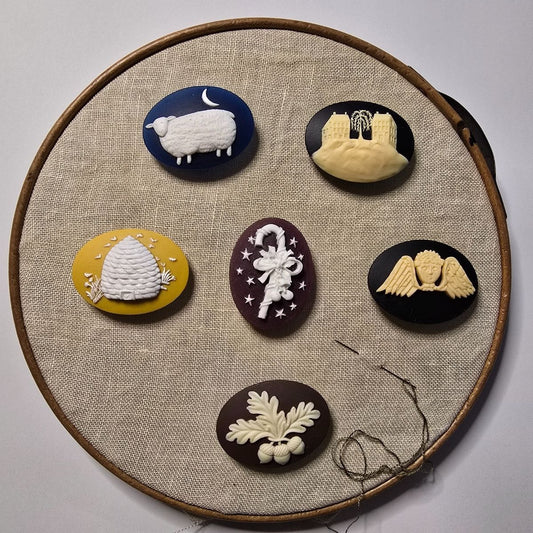 Antique Motif Needle Minders, Handcrafted Inspired Designs