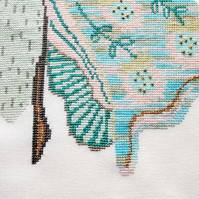 Flower Moth II Cross Stitch Pattern