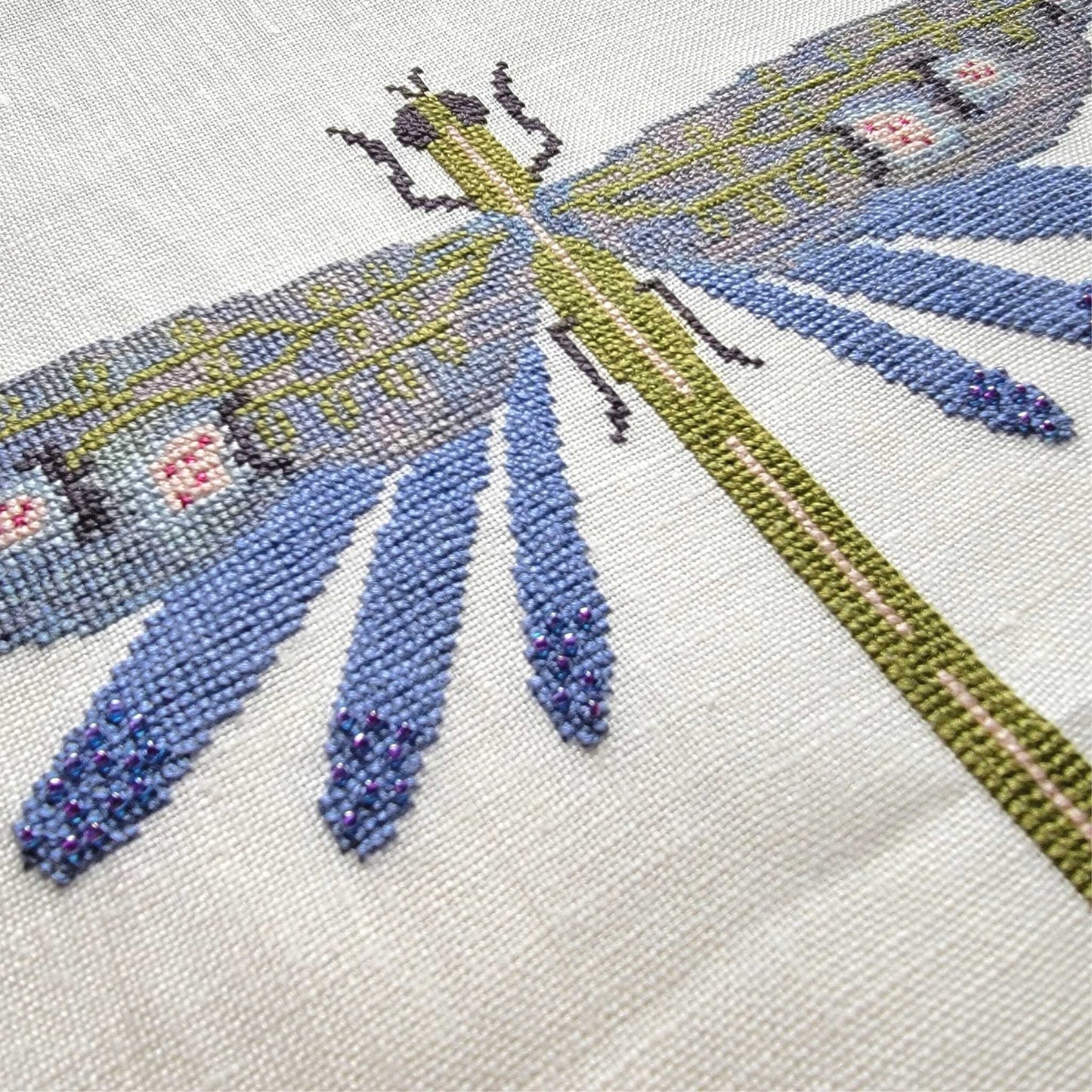Flower Dragonfly Cross stitch Pattern
