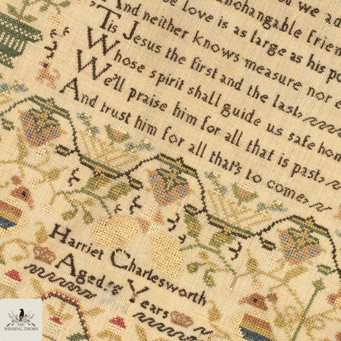 Harriet Charlesworth Sampler 1822 by The Wishing Thorn