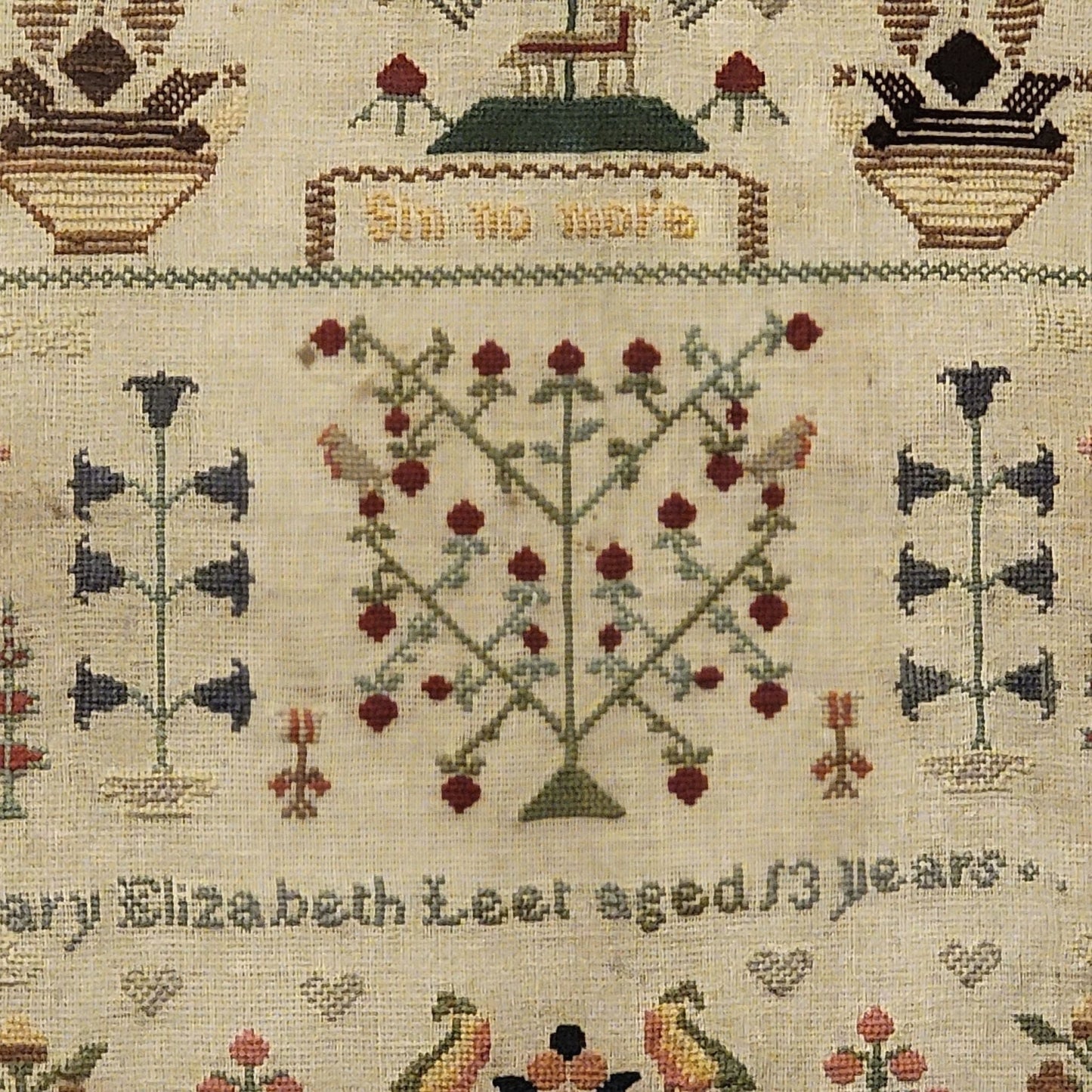 Mary Elizabeth Leet Sampler Pattern 1865 Printed Version