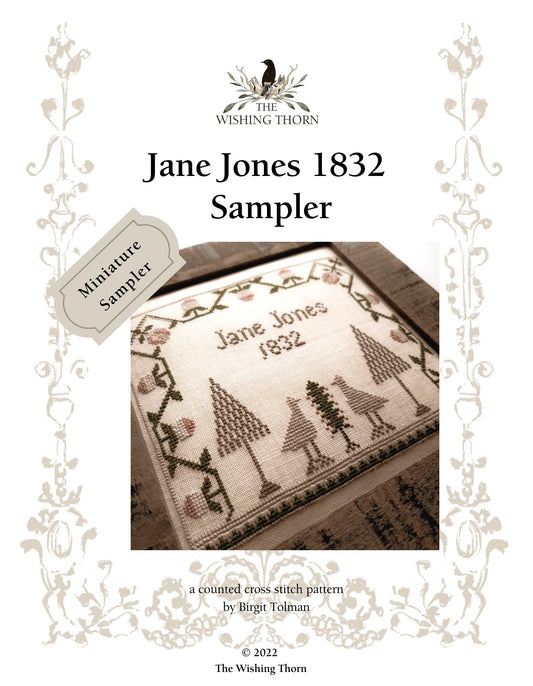 Jane Jones Mini Sampler Pattern 1832 Printed Version