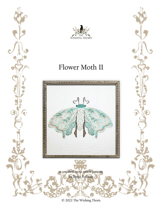 Flower Moth II Cross Stitch Pattern