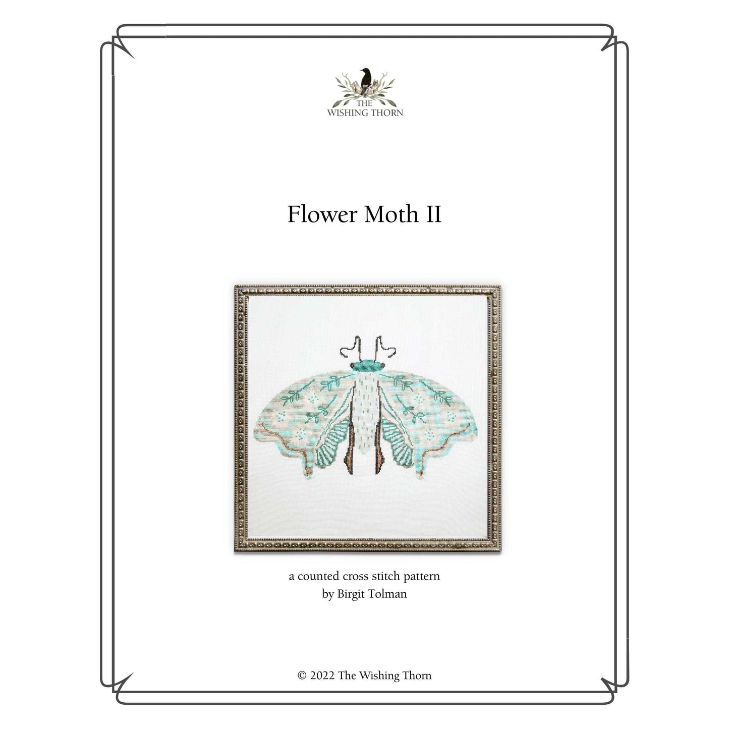Flower Moth II Cross Stitch Pattern PDF