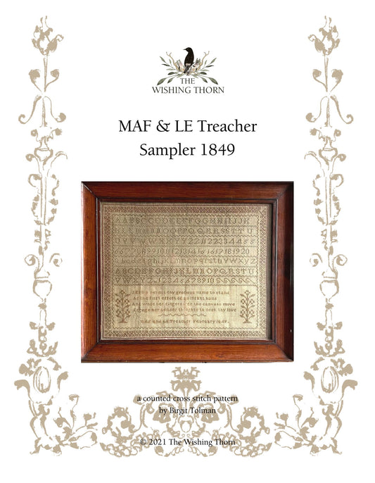 MAF & LE Treacher 1849 Sampler Pattern Printed Version