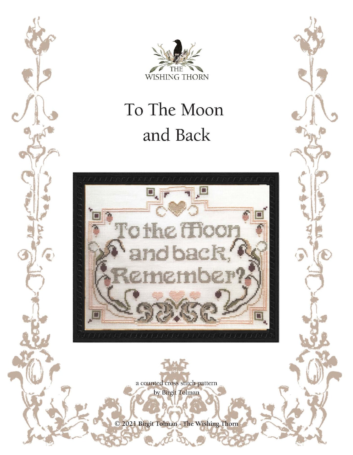 To The Moon Cross Stitch Pattern Printed Version