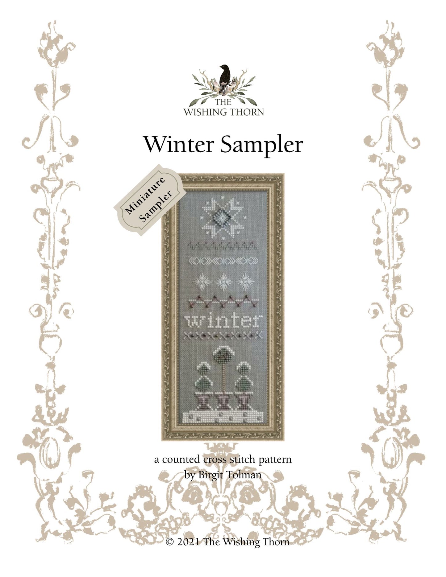 Winter Cross Stitch Sampler Pattern