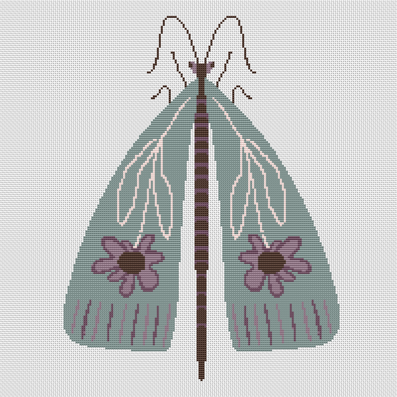 Flower Moth Cross stitch pattern