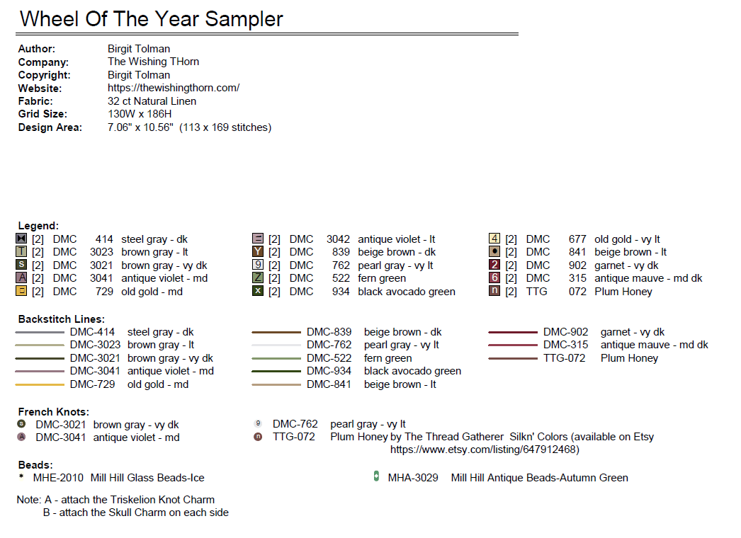 Wheel Of the Year Sampler Printed Version